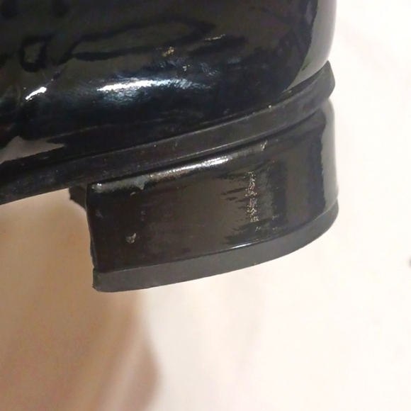 Aquatalia Black Suede and Patent Leather Boots Ankle Booties Size 7.5 - Picture 10 of 13